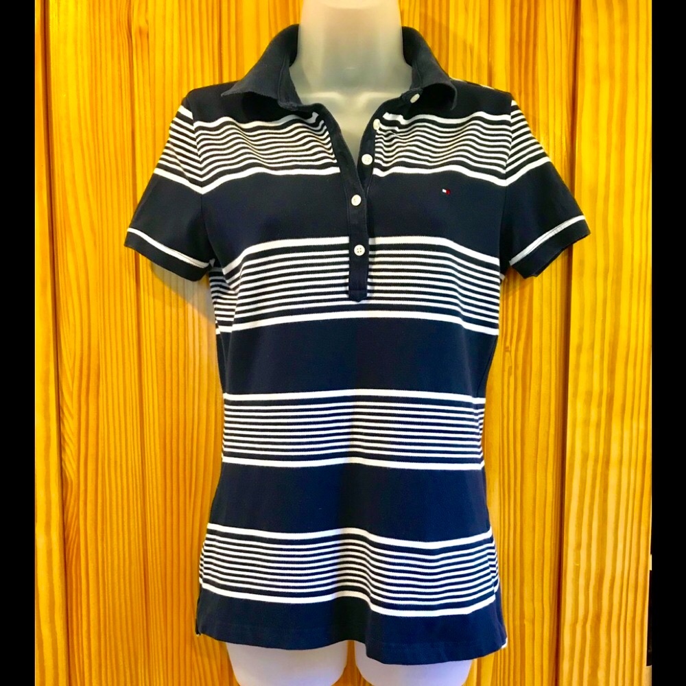 🎉4 Tops For $25🎉Tommy Hilfiger Blue-White Polo Shirt